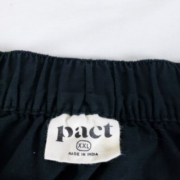 Pact Women's Wrap Skirt Linen-Blend XXL Black Midi Natural Organic Minimalist - Picture 9 of 12